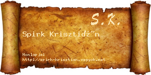 Spirk Krisztián névjegykártya